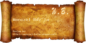 Wenczel Béla névjegykártya