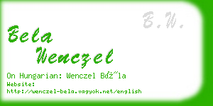 bela wenczel business card